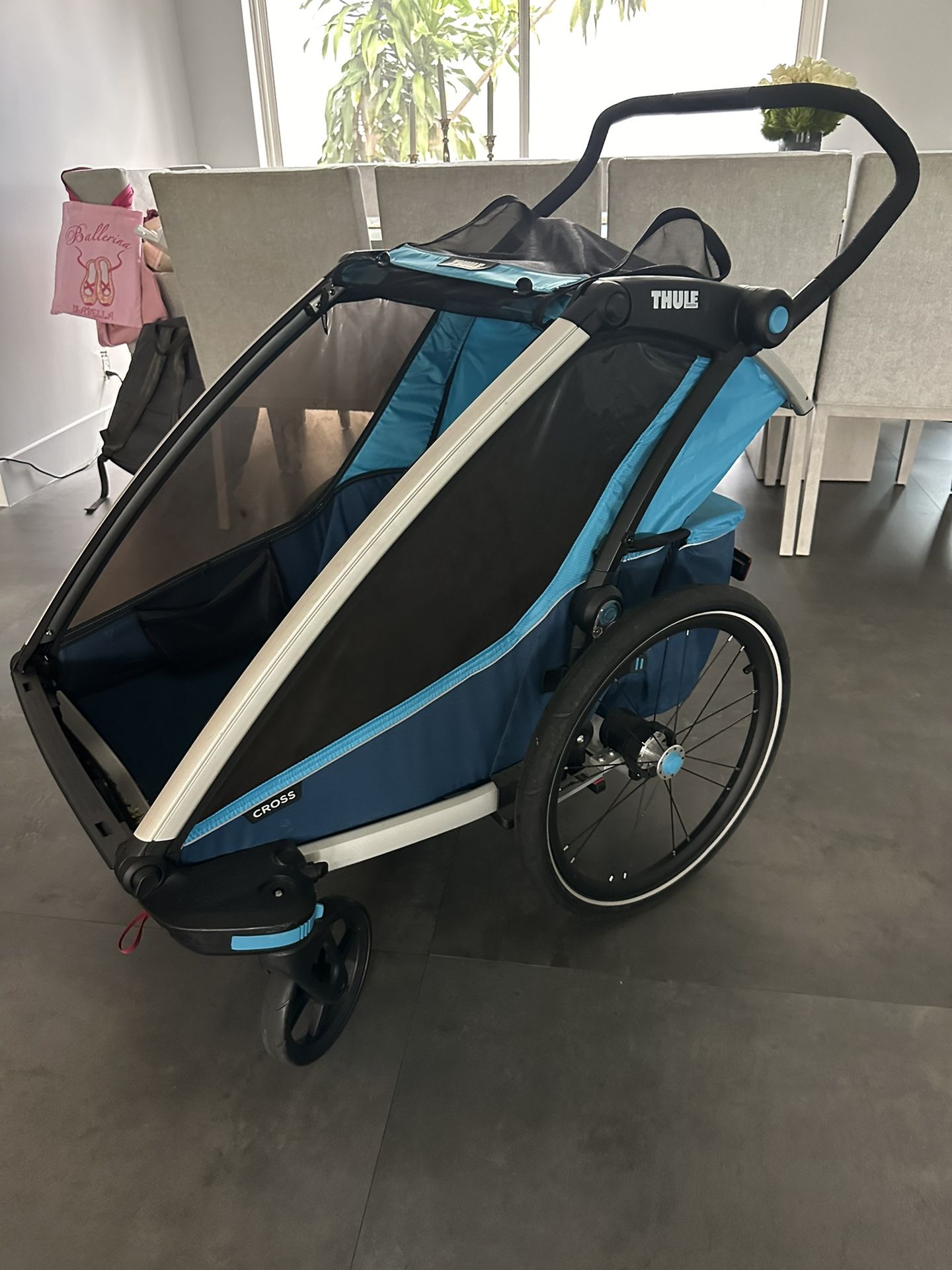 Thule Double Bike Trailer, Jogger In Blue.