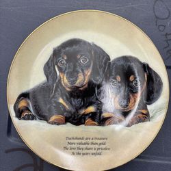 Danbury Mint Limited Edition Collection “ Cherished Dachshunds “ “ Love They Share”