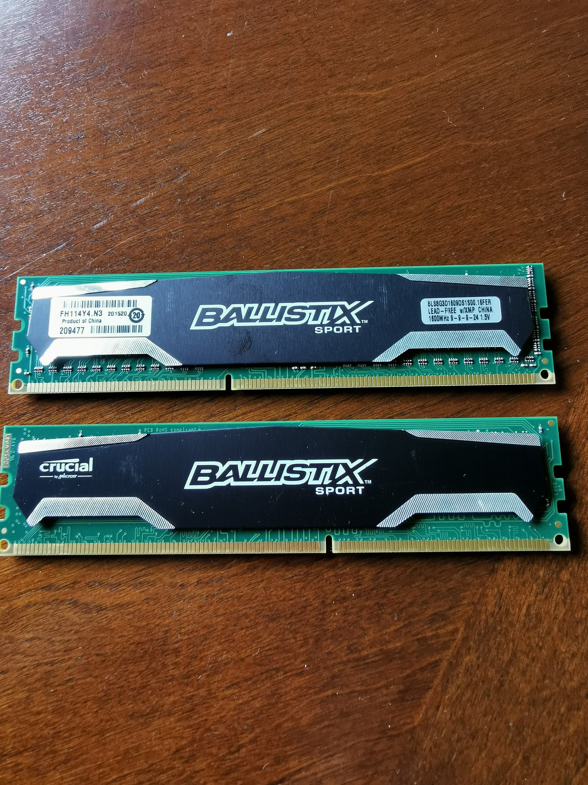 Ballistix Sport 16GB Kit (8GBx2) DDR3 1600 MT/s (PC3-12800) UDIMM 240-Pin Memory - BLS2KIT8G3D1609DS1S00