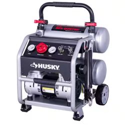 4.5 Gal. 175 PSI Portable Electric Oil-Free Quiet Twin Stack Jobsite Air Compressor w/Rubber Wheels and 2-Quick Couplers