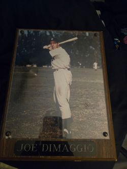 Joe DiMaggio Wood Photo Plaque