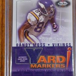 Randy Moss YARD MARKERS 2002 Minnesota Vikings Jersey Patch Purple Color