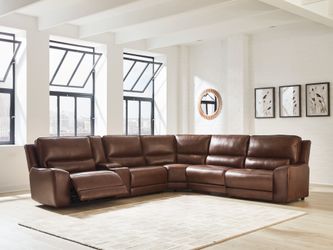 DeepWakes Canyon 6-Piece Reclining Sectional with Storage Console (Online Special Price)