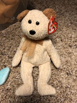 Huggy the Teddy Bear Beanie Baby retired vintage plush doll NWT beanie babies