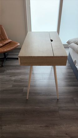 Mid-Century Modern Wood Desk with Drawer