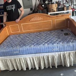 Wooden Day Bed & 2 Mattresses 