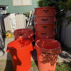 Trash Can -55 Gallon Orange