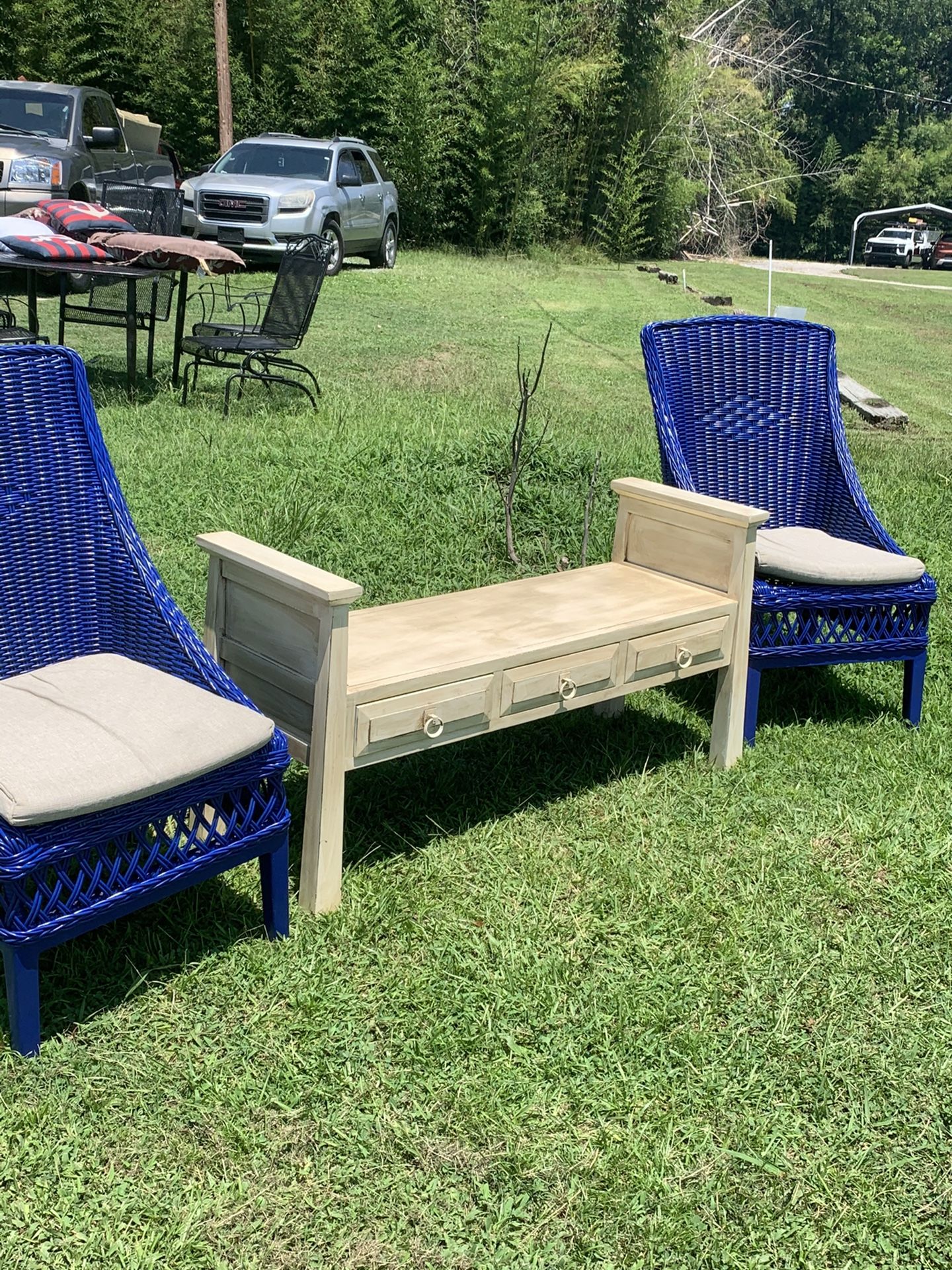 Set Of Blue Chairs 