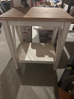 Wood End Table with Bottom Shelf