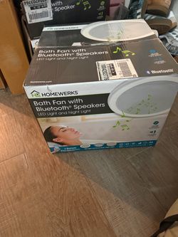 Homewerks Bath Fan with Bluetooth Speakers + LED Light