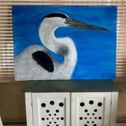 Acrylic Heron Painting