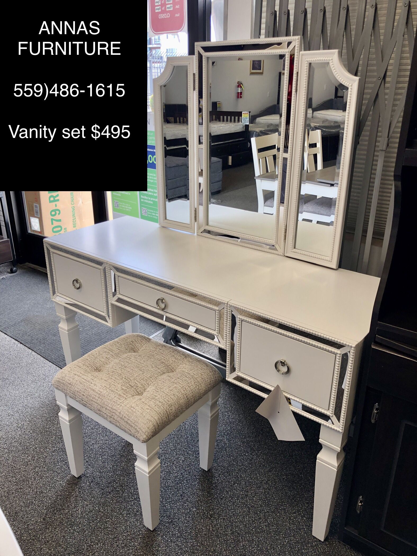 New Beautiful Vanity Set ( Available In Different Colors 