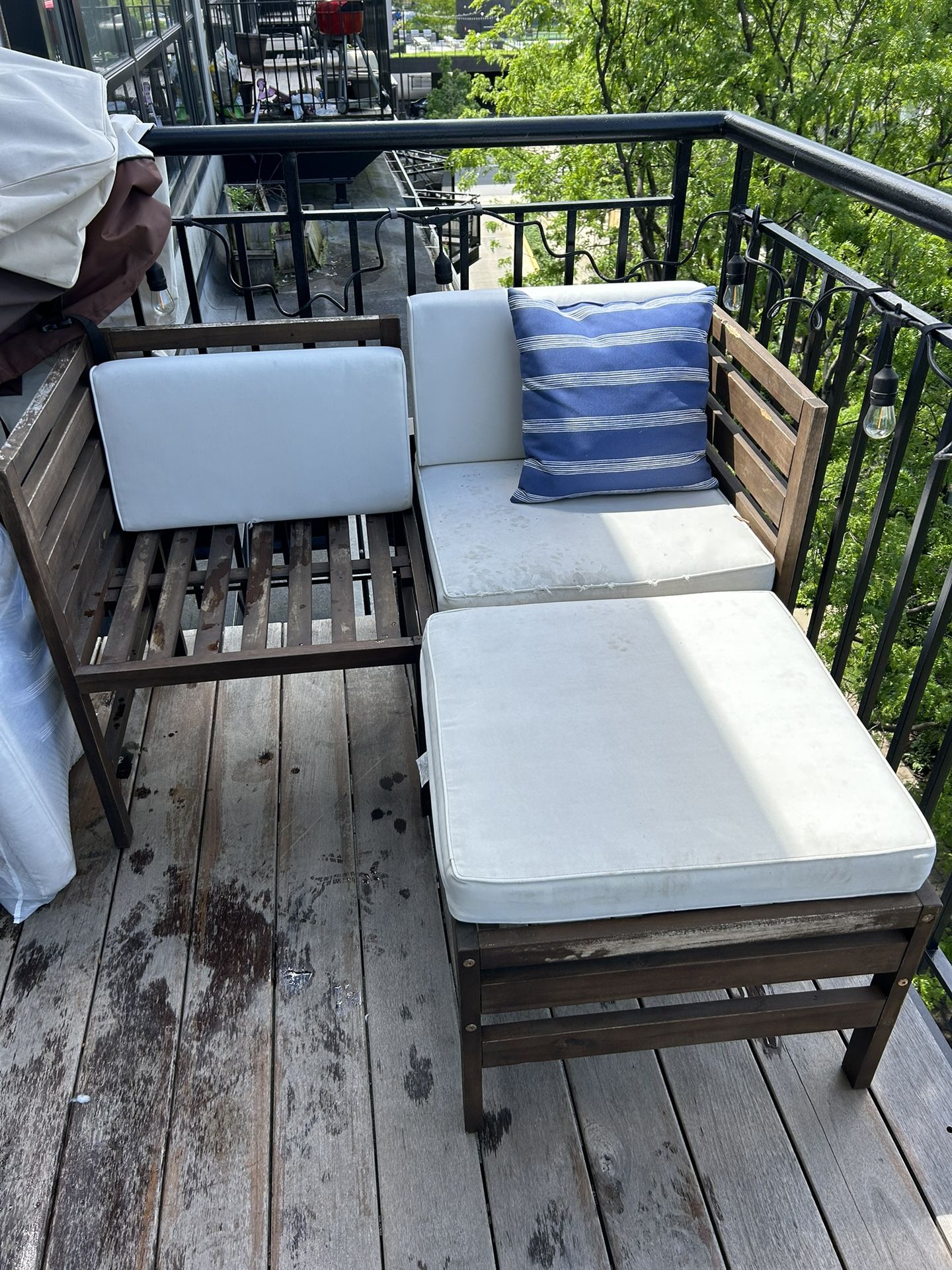 Patio Couch and Ottoman with Covers