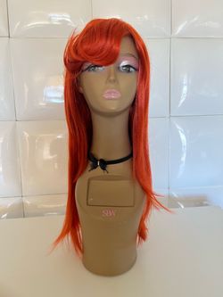 Synthetic hair wig-Cherry Red-dress up-costume-cosplay-New$50-Peluca lacia con fleco nueva