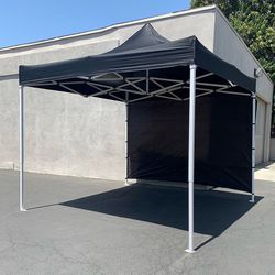 (New) $109 Heavy-Duty EZ Popup Canopy 10 x 10 FT with (1 Sidewall, Carry Bag) Red or Blue