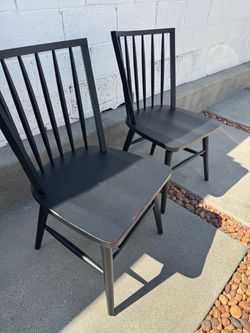 Magnolia Home Black Windsor Spindle-Back Dining Chairs – Set of 2