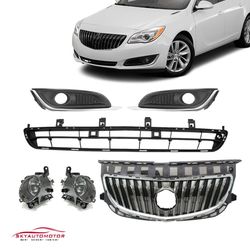 Complete Front Bumper Cover Grille Fog Light Assembly Fit For Buick Regal 14-17