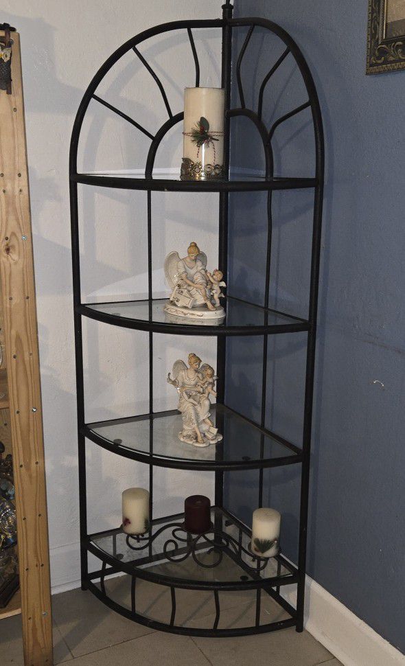 Metal and glass shelf $40