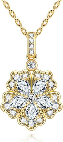 Moissanite Flower Pendant Necklace