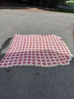 Vintage hand-crocheted Blanket Afghan - Great Colors