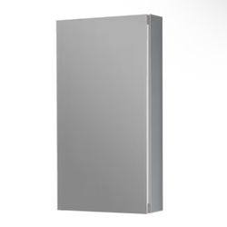 FORCLOVER 12 in. W x 24 in. H Rectangular Aluminum Surface/Recessed Mount Satin Mirrored Soft Close Medicine Cabinet with Mirror