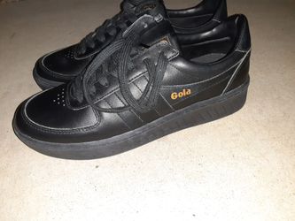 Gola Black Leather Low-Top Sneakers
