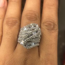 925 SOLID SILVER CZ DIAMOND RING