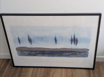 Framed (Black Wooden) Artwork Print 40" x 28" - Southern Trees by Richard Barrett