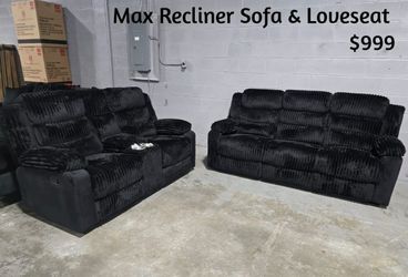 Max Reclining Sofa & Loveseat – Comfortable Living Room Set | $999