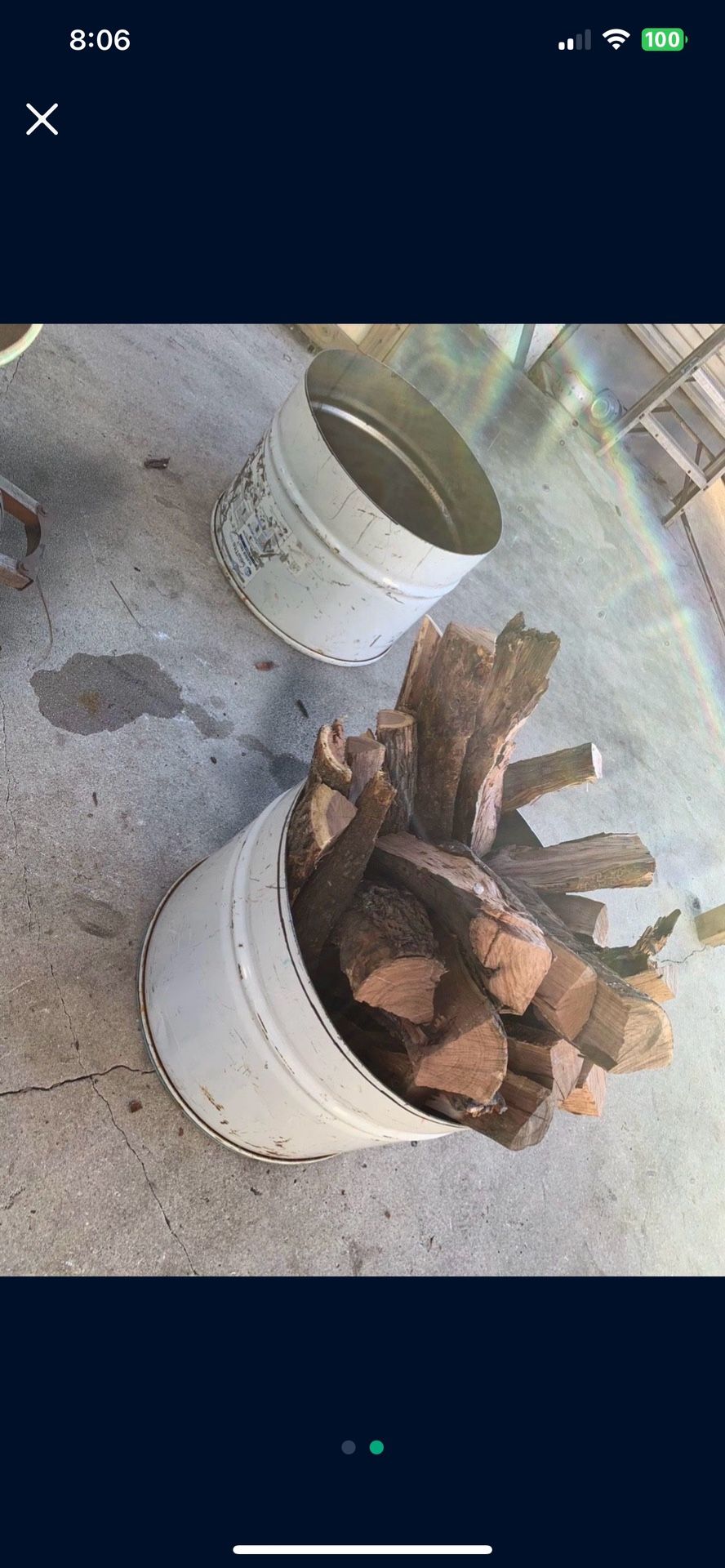 Burn Barrel With Wood