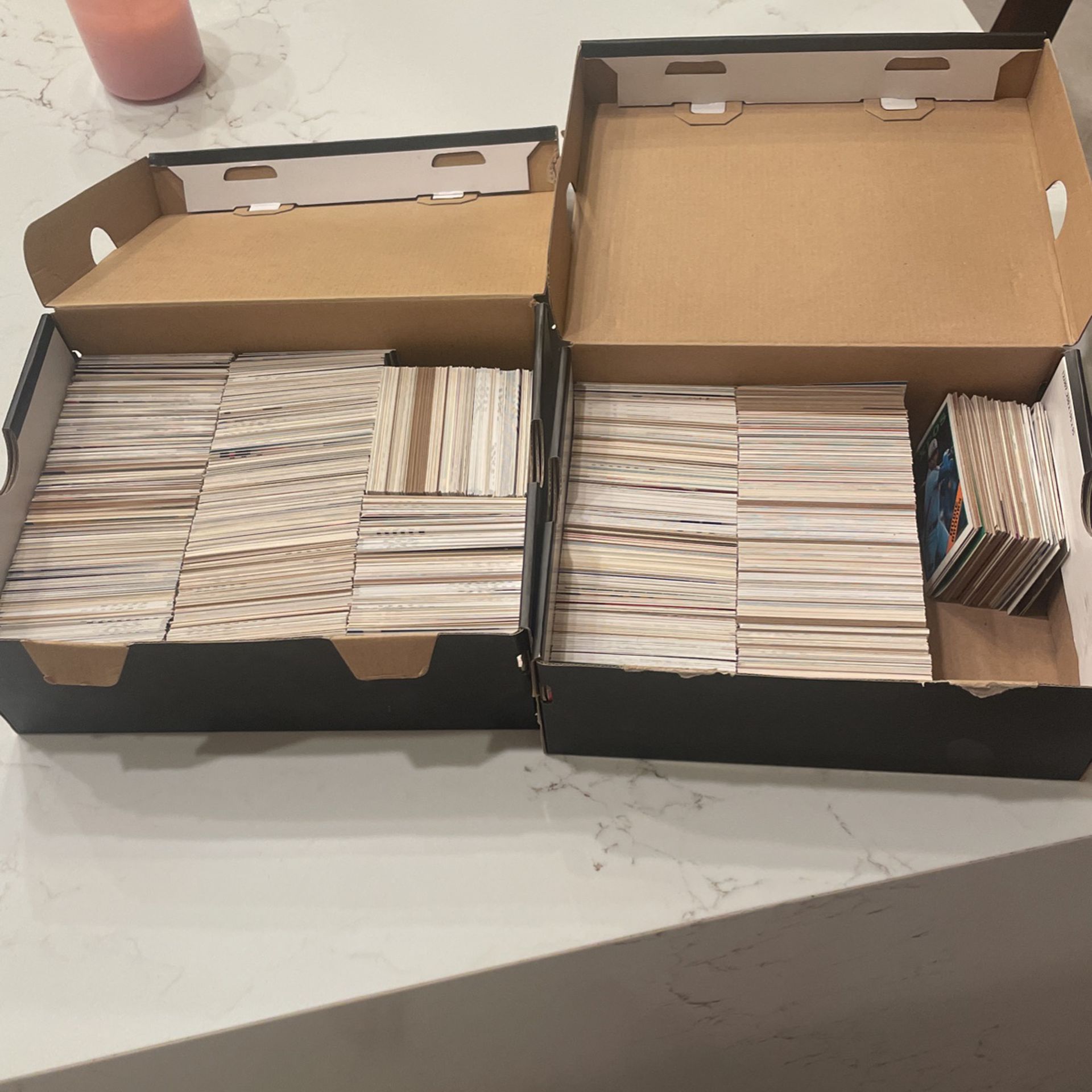 2 sneaker boxes full of cards (Looks around 1,500)
