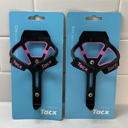 Tacx Ciro Carbon & Glass Fibre Bottle Cages (Pair) – Matt Black/Pink – Brand New