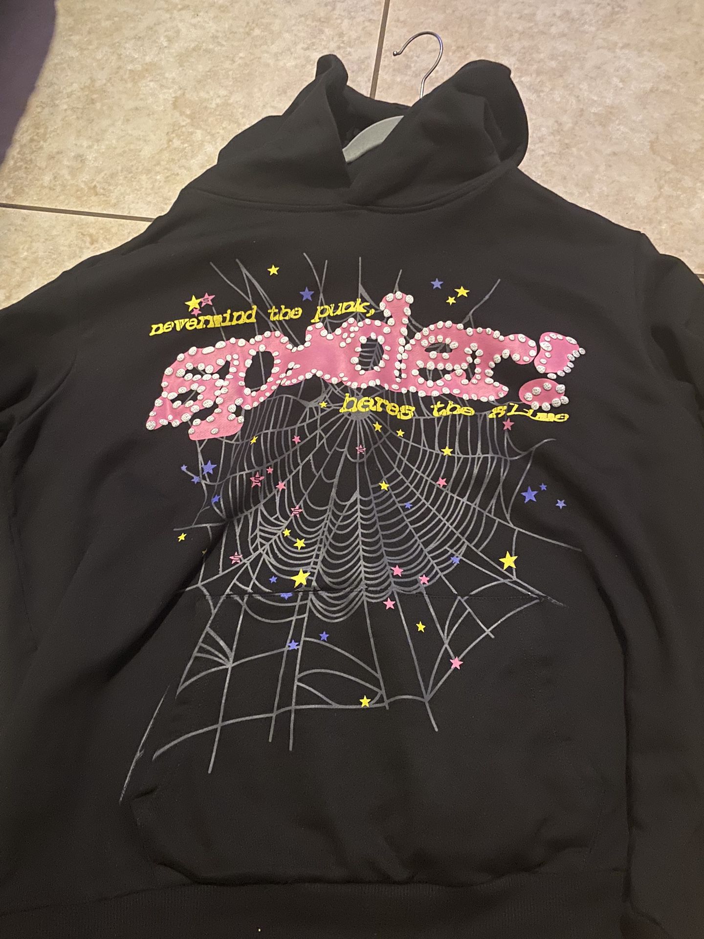 Sp5der (Spider) V2 Black Hoodie | Xl