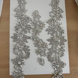 Rhinestone Bridal Sew-On 3 Back Pieces