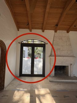 French doors with transom