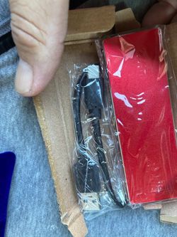 Red Portable External Hard Drive with USB Cable