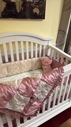 Baby crib 100% cotton satin bedding set