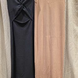 Fitted Sleeveless Tank Dress - Size Small - Set of 2 