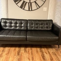 Black Leather Sofa 