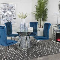 **5 Piece Dining Room Set With Glamorous Table And 3 Color Choices Of Chairs** Lowest Prices Ever!