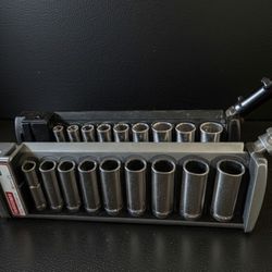 CRAFTSMAN HAND TOOLS 18pc Deep 3/8 SAE METRIC MM 6pt ratchet wrench socket set