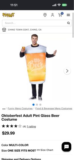 Oktoberfest Adult Pint Glass Beer Costume