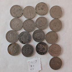 17 German Two Mark Coins.