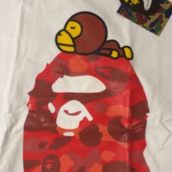 Bape Shirt White And Red 