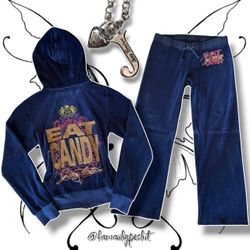 Vintage Y2K Juicy Couture Blue/Multicolor Tracksuit 