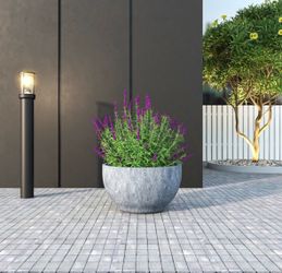 Fiberstone Round Planter with Drainage Holes, Indoor/ Outdoor, Weather-Resistant 8.4 inches (Height ) x 15 inches (Width) x 15 inches (Diameter)