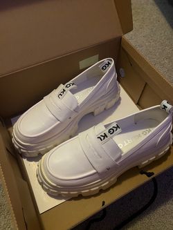 KG Kurt Geiger White Platform Loafers size 8