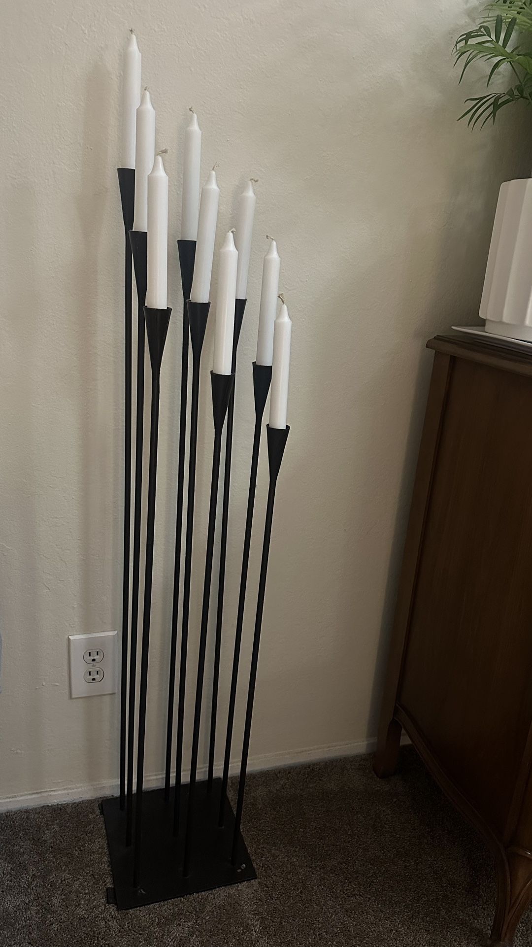 Large Black Iron Candelabra
