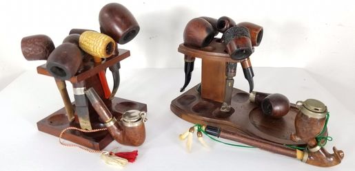 Vintage carved wood pipes