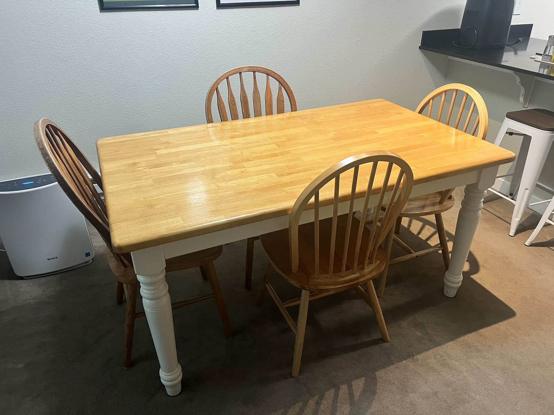 Solid Wood Dining Table Plus 6 Chairs